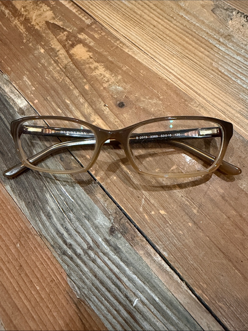 Burberry translucent brown eyeglass frames